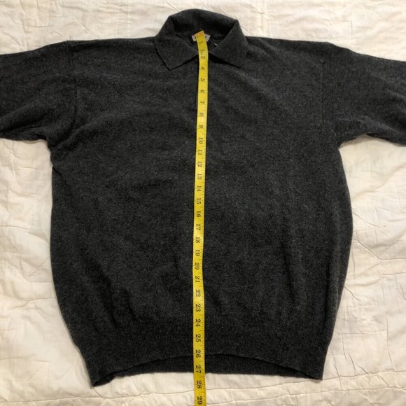 VINTAGE Italian Henry Morell Wool-Blend Long Sleeve Collared Sweater Gray XXL - Picture 14 of 15